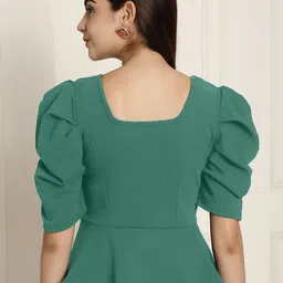 Metronaut Puff Sleeve Peplum Top image 5