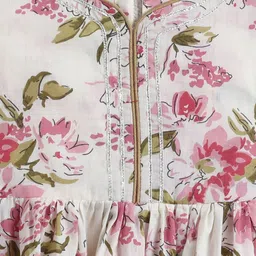 The Magic Wand Girls Floral Printed Cotton A-Line Kurta with Sharara & Dupatta image 4