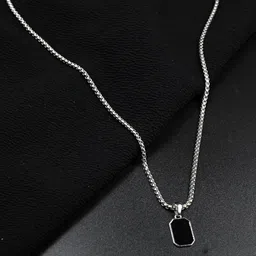 ISHKAARA Silver-Plated Stainless Steel Pendant With Chain image 2