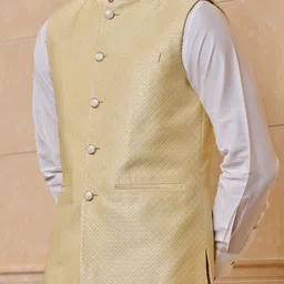 Tasva Woven Designed Brocade Woven Nehru Jacket image 5