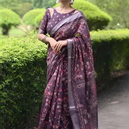 KALINI Floral Zari Fashion Saree image 3