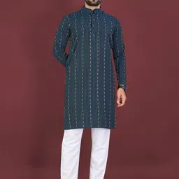 KRIJET Men Ethnic Motifs Mandarin Collar Kurta & Pyjamas-picture-35