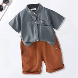 FOREVER FRIDAY Boys Pure Cotton Shirt With Shorts-picture-26
