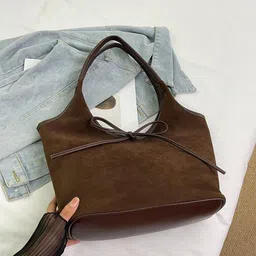 PURPLEHUNT Women Solid Leather Handheld Bag with Tasselled image 5