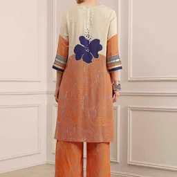 Biba Women Floral Printed Kurta with Trousers image 5