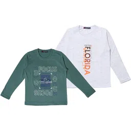 NeuVin Kids Pack of 2 Typography Printed Round Neck T-shirts-picture-32