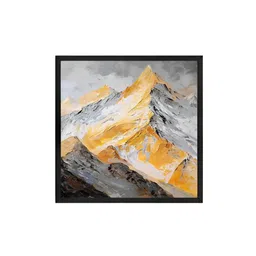 999Store Grey & Yellow Canvas Mountain Landscape Wall Art image 2