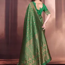 KANOODA Ethnic Motifs Zari Silk Blend Handloom Saree image 3