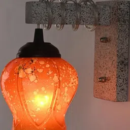 SOMIL Orange Glass Cylinder Printed Wall Lamps-image-38