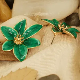 Beenth & Doneth Fancy Green Flower Earrings image 3