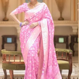 KALINI Woven Design Zari Art Silk Handloom Banarasi Saree image 4