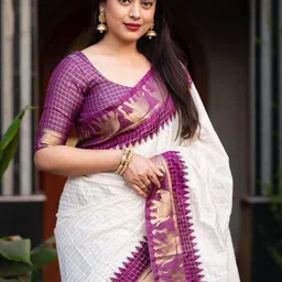 Jhumki creation Women Woven Design Saree With Blouse Piece image 4