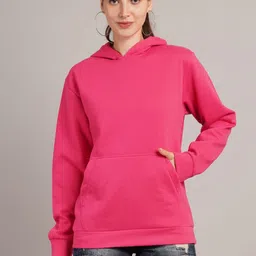 Kushi Flyer Women Pink Solid Hooded Sweatshirt-picture-31