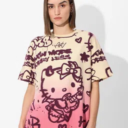 The Souled Store Women Typography Hello Kitty Printed T-shirt-picture-25