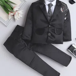 FOURFOLDS Boys Printed 3-Piece Waistcoat & Trouser Suit Set-image-97
