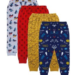 FASLA Infants Pack Of 4 Printed Pure Cotton Joggers-image-53