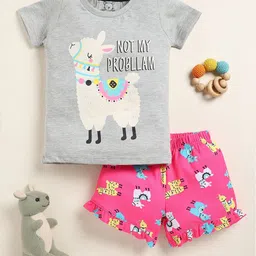 YK Girls Printed Round Neck T-Shirt With Shorts-picture-35