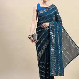 HERE&NOW Embellished Sequinned Pure Georgette Saree-picture-39