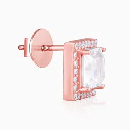 GIVA 925 Sterling Silver Rose Gold-Plated Square Studs Earrings image 3