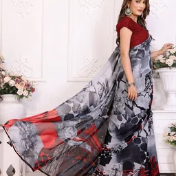 Moda Rapido Floral Printed Saree With Blouse Piece image 2