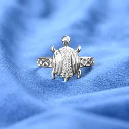 Clara Men 925 Sterling Silver Platinum-Plated Zirconia-Studded Adjustable Finger Ring-picture-44