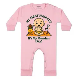 Arvesa Kids-Unisex Pink Cotton Rompers-picture-29