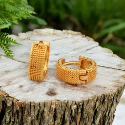 SHREE KRISHNA SHOPPING Women Gold Plated Hoop Earrings-image-81