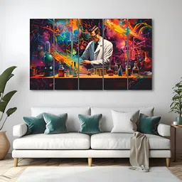 The Castle Decor Black & White 5 Pieces Abstract Wooden Wall Arts-image-31