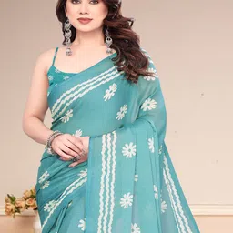 MAGNEITTA Ethnic Motifs Pure Chiffon Saree image 2