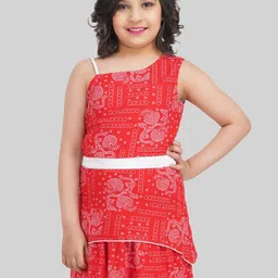 BEING NAUGHTY Girls Floral Print Off-Shoulder Fit & Flare Dress-image-70