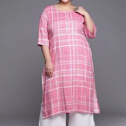 extra love by libas Women Printed Viscose Rayon Straight Kurta image 5
