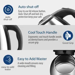 growsmart HydroEdge 1500W Stainless Steel Body Electric Kettle image 3