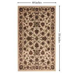 Tan Traditional 5 ft x7 ft Carpet By Sapana Carpet-Mats image 3
