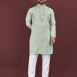 krm Men Embroidered Viscose Rayon Straight Kurta-picture-17