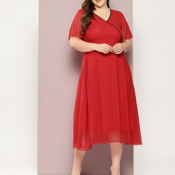 Qurvii+ Plus Size Midi Wrap Dress-picture-39