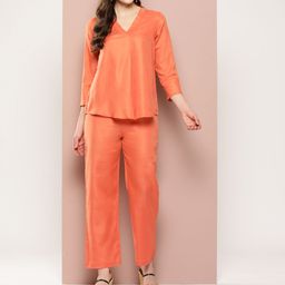 Qurvii Cotton Slub Top with Trousers-picture-24