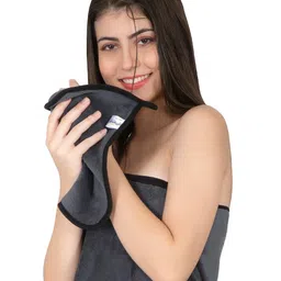 Softspun Microfiber Grey 4 Pieces Microfiber 300 GSM Face Towels-image-15