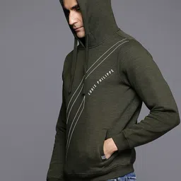 Louis Philippe Sport Men Striped Hooded Sweatshirt image 2