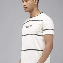 U.S. Polo Assn. Denim Co. Pure Cotton Striped Slim Fit T-shirt image 3