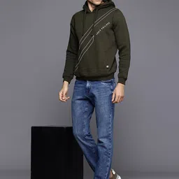 Louis Philippe Sport Men Striped Hooded Sweatshirt image 4