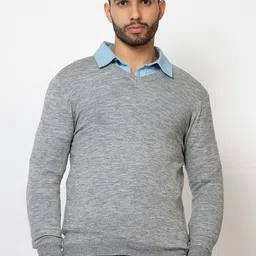 ARMISTO V-Neck Long Sleeves Woollen Pullover Sweaters-picture-12