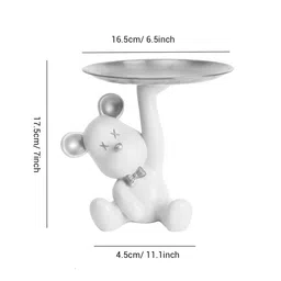 TIED RIBBONS Orange-Coloured Bear With Tray Showpiece image 5