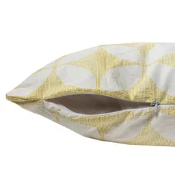 Contrast Living Set Of 2 Yellow & White Printed Square Cushion Cover image 3