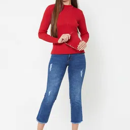 Kraus Jeans Women Flared High-Rise Light Fade Jeans image 2