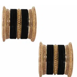 NMII Set Of 34 Gold-Plated Zircon Studded Chuda Bangles image 3