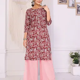 Rangita Women Floral Printed Round Neck Kurta-image-82