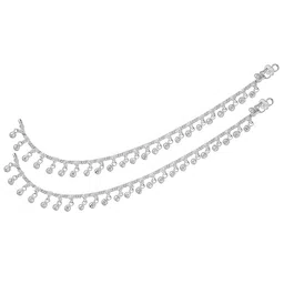 Lila Set of 2 Silver-Plated Beaded Anklets image 5