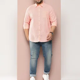 Sztori Plus Size Solid Cotton Casual Shirt image 5