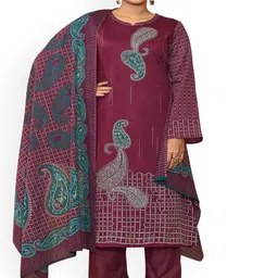 DRAVINAM Trends Embroidered Unstitched Dress Material-picture-32