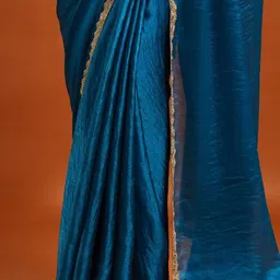 LOROFY Embroidered Border Beads and Stones Saree image 2